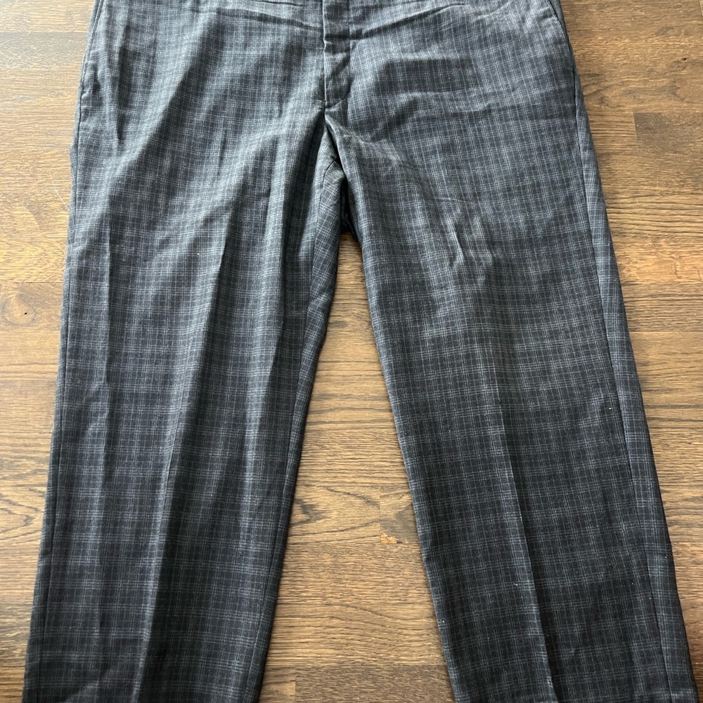 Sax fifth ave Black and Gray Plaid Dress Pants